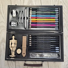 ART Royal & Langnickel Sketch Box Set Artist School Wooden Craft Great Condition