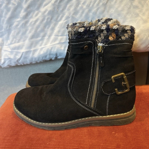 Lotus black faux suede ankle - lotus,