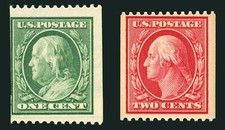 Scott #'s 385-6, 1910 Perf 12