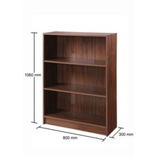 Bookcase Shelving Unit Dark Wooden Bookshelf Walnut Display Adjustable Shelves