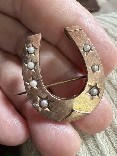 Victorian horseshoe pin brooch - victorian,