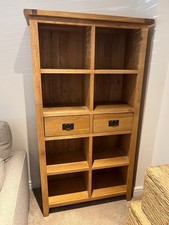 Vancouver Solid Oak Book Shelf Unit with 2 Drawers