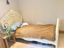 hand carved wood single bed, very good condition, french style, possibly antique