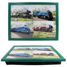 Classic Trains Laptray Cushioned Base TV Dinner Lap Tray by Leonardo 44x33CM