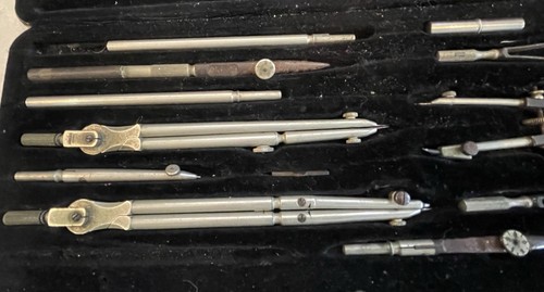 Antique technical drawing set