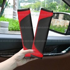 2Pcs Red Leather Car Safety