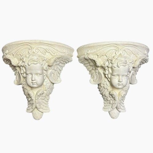 Vintage pair chalkware - , cherub