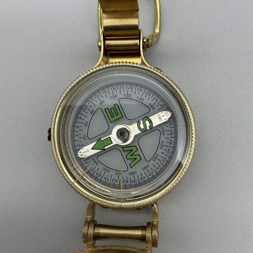 Brass lensatic compass - brass, pocket