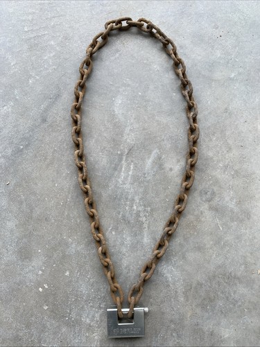 Old used rusty chain - old,