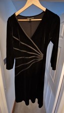 DRESS  Ladies black velour Dress  Size  8   (TK Maxx) Connected Apparel 