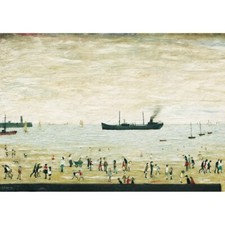 L S Lowry - Waiting for the Tide - MEDICI POSTCARDS