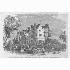 SURREY Festival of Ragged School Teachers at Nutfield Priory Antique Print 1864