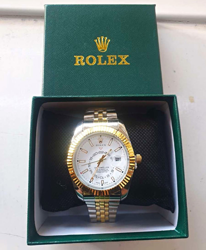 Mens gold silver watch - &,