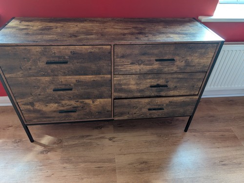 Dark wood grain brown drawer - wood,
