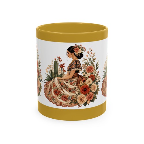 Floral mexican girl - girl, mug