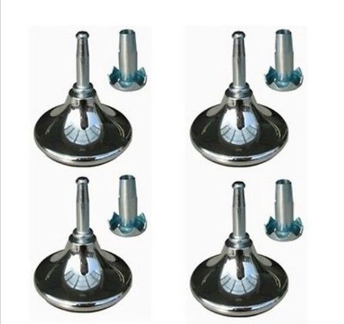 Chrome castors glides - chrome, leg