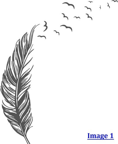 Large feather wall art vinyl - feather,