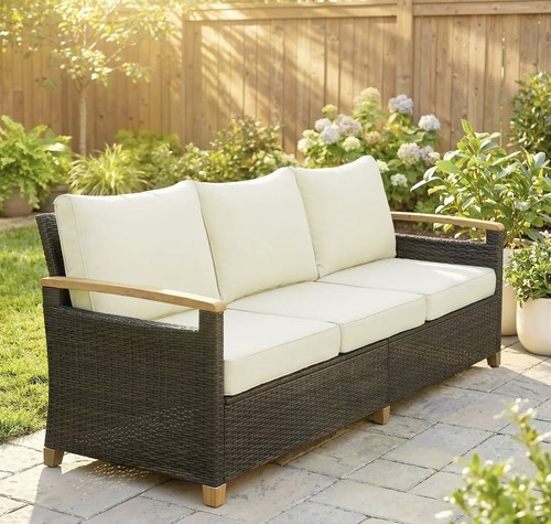 Seater rattan garden sofa - garden,
