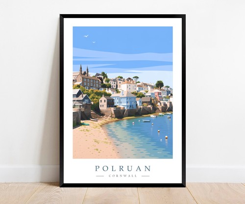 Polruan travel poster - travel, print