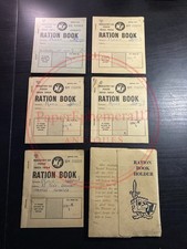 UK Ministry of Food Ration Books, 1953–1954 (set of 5) With Ration Book Holder