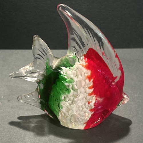 Vintage art glass red green - art,