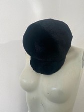 Ladies vintage hat black fur