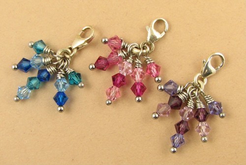 Crystal clip cluster charm - cluster,