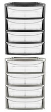 Plastic A4 4 Drawer Storage Tower Organiser Unit for Home Office Desk Supplies