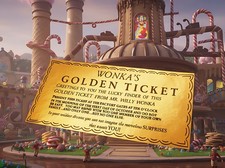 Willy Wonka GOLDEN TICKET - Slip inside a chocolate bar for a fun surprise!