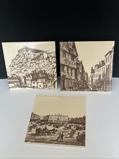 H & R Johnson 3 x Vintage Cristal Tiles 6”NOTTINGHAM Castle Etc History