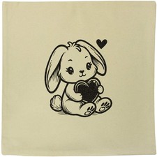 40cm x 40cm 'Sweetheart Rabbit' Canvas Cushion Cover (CV00037941)