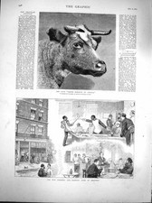 Original Old Antique Print