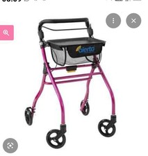 Lightweight Indoor Rollator Mobility Walker Trolley with Bag and Tray 