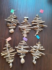 DRIFTWOOD MOBILE  HANGING HANDCRAFTED BEACH SHELLS OUTDOOR GIFT GARDEN SEA DEVON