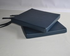 2 Blue Faux Leather Square
