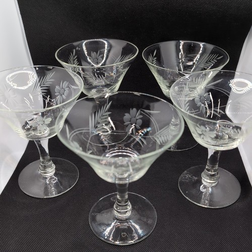 Vintage etched fine - vintage, glass