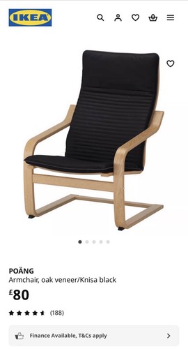 Ikea poäng white stained - ikea, oak