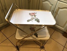 Vintage Floral Folding Tea Trolley