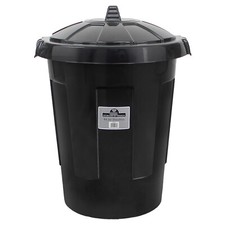 80L Extra Large Dustbin 80 Litre Plastic Round Rubbish Bin Storage Waste + Lid 
