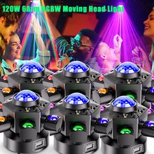 120W 6 Arm LED Beam Moving Head Laser Light DJ Lights DMX Stage Effects RGBW
