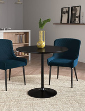 M&S Black Round Dining Table 4 Seater - Finn Model - New - Marks & Spencer