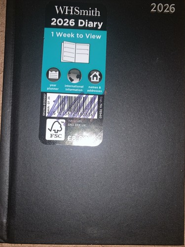 Whsmith 2026 diary week - 2026, a6