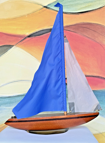 Vtg wooden sailboat - wooden, model