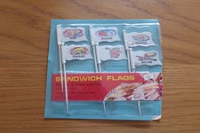 Vintage Kitsch Sandwich Flags / Markers, Set No 2 (Meat and Fish) - Only 6 Flags
