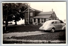 Vtg B&W Snapshot Classic Car