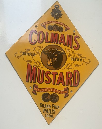 Enamel sign colman mustard - enamel,