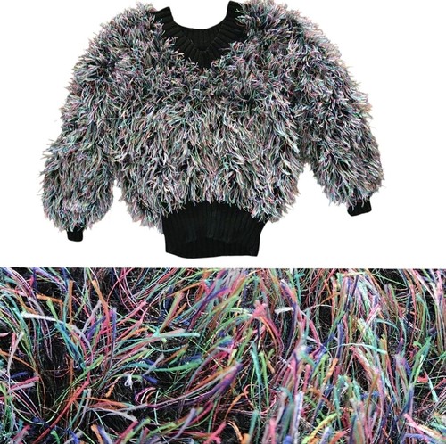 Rainbow shaggy fuzzy oversized - shaggy,