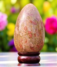 Large Green Unakite Crystal Egg Handmade Crystal Home Office Decorative Egg
