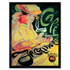 Toussaint Cafe Jacqmotte Brussels Nouveau Advert Wall Art Print Framed 12x16