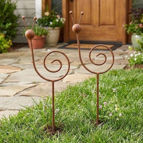 Vintage snail shape yard art - shape,